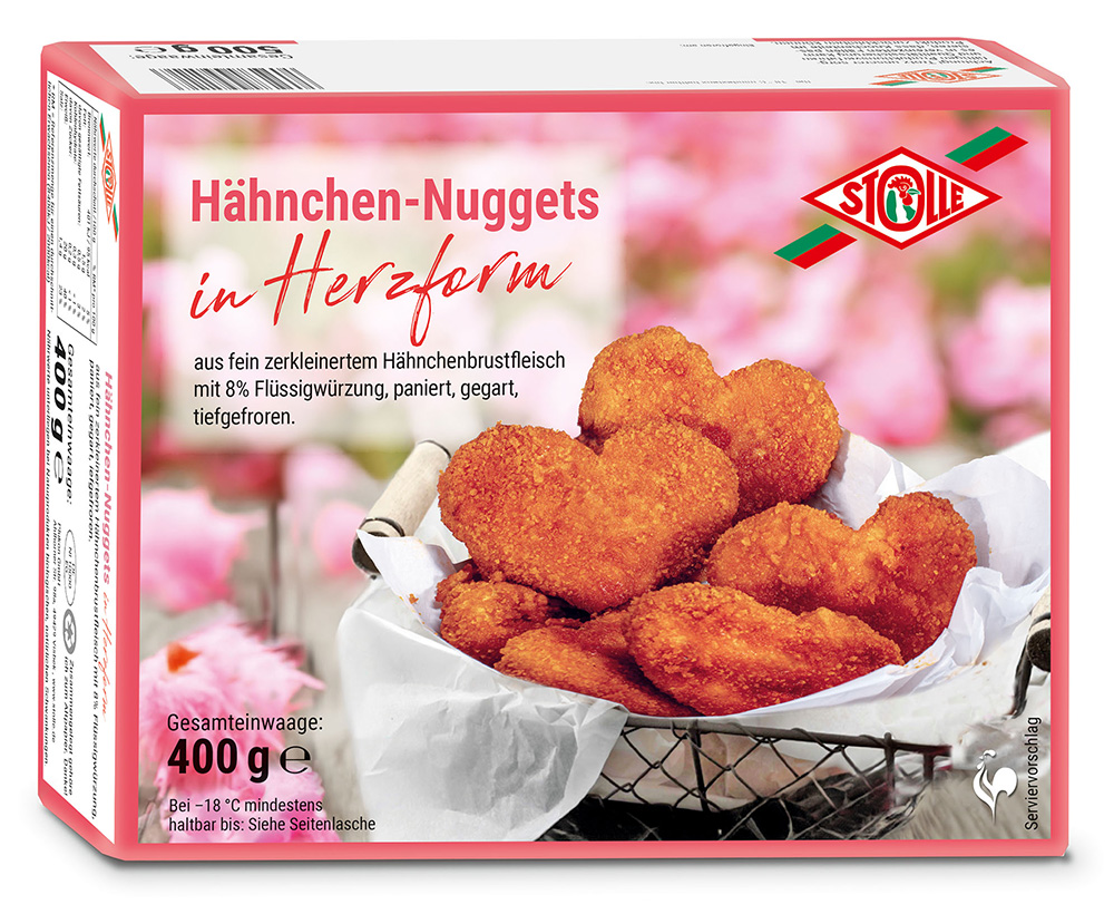 Hähnchen Nuggets in Herzform
